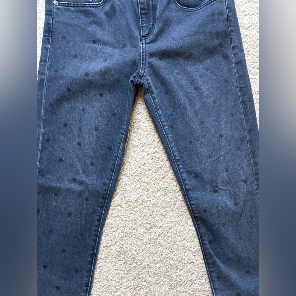 LOFT Women's Black Polka Dot Jeans - Picture 2 of 5